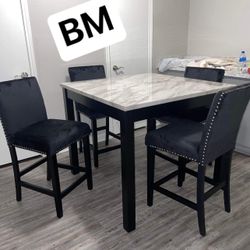 Dining Room 4 Chairs Black New Table Comedor De 4 Sillas Mesa Nueva 