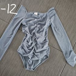 Long-sleeved ruched bodysuit 