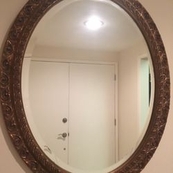 Vintage Ornate Antique Gold Wood Frame Mirror 