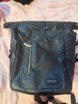 Versace Parfums Black Nylon Backpack