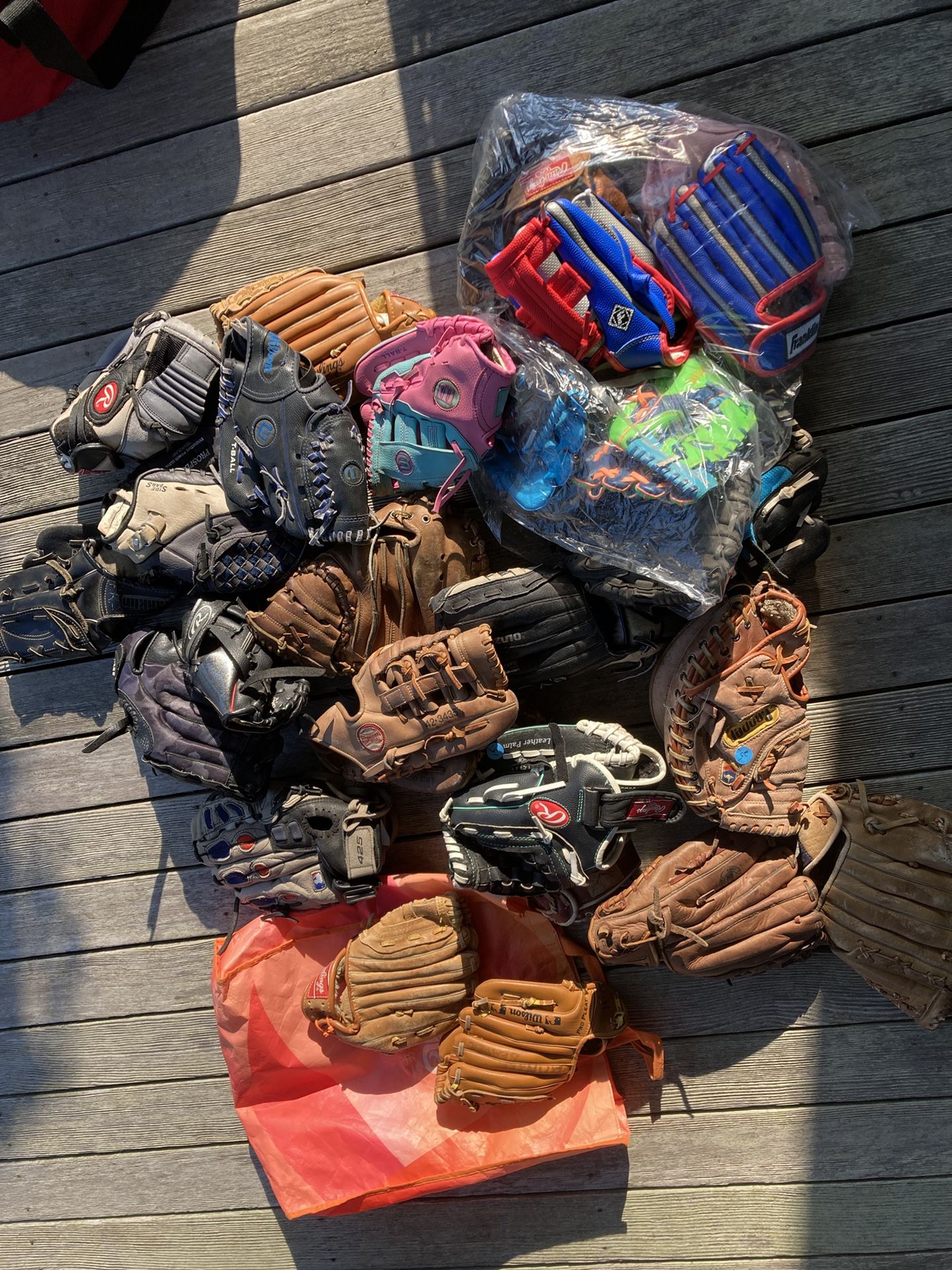 Bag Of Baseball Gloves & Bats
