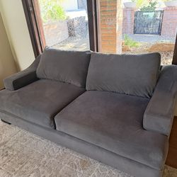 Grey velvet couch (good condition)