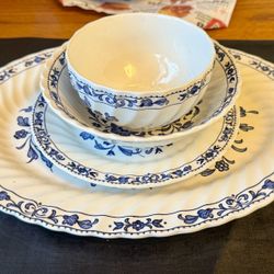 Johnson Brothers Blue Floral Vintage China Set!