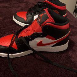 Jordan 1s Red Black And White, Size 4.5 Youth