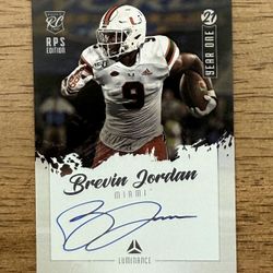 2021 Luminance BREVIN JORDAN Year One On Card AUTO RC Miami Hurricanes #YS-BJ 1