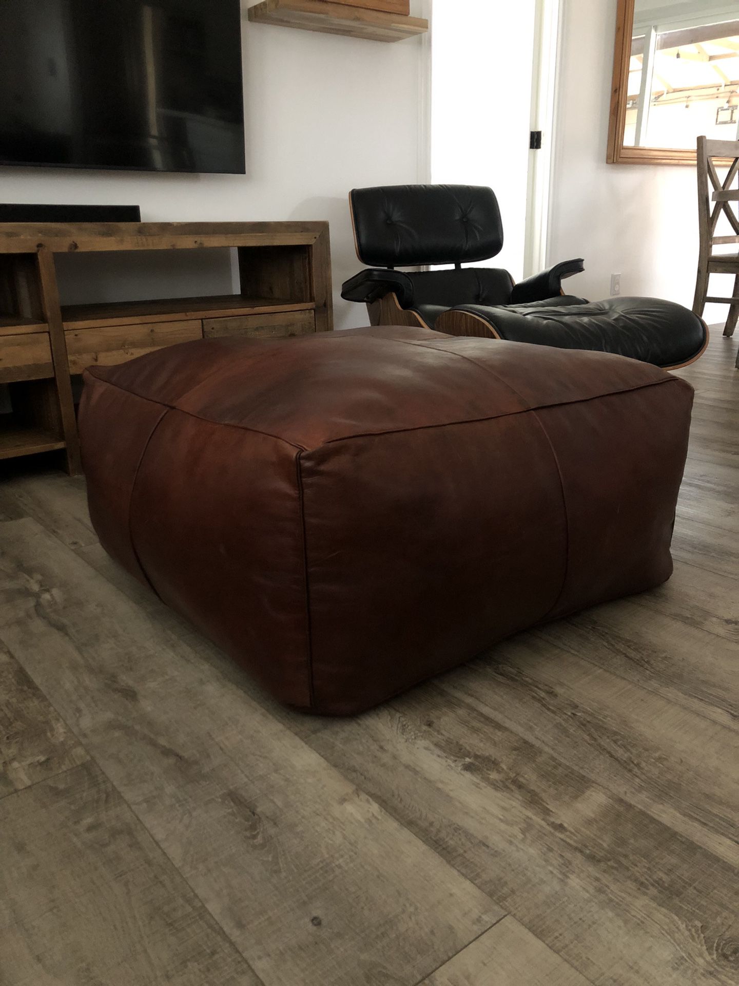 Large Ottoman, Genuine Leather, 36" x 36" x 16".  In Great Condition.