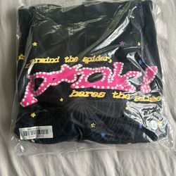 Sp5der P*nk Hoodie 'Black' (Large)