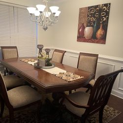 Solid Wood Dining Room Table & 6 Chairs