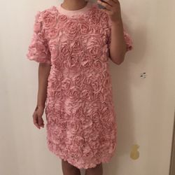 Pink flower dress. S