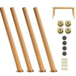 (New in Box) LIANGYUN 28inch Wooden Desk Legs Wood Table Legs Mid Century Modern Style Tapered Legs Suitable for Night Stand Legs Coffee Table Sofa De