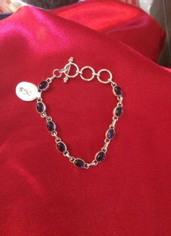Amethyst sterling silver bracelet