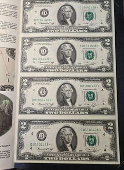 1976 Sheet of 4 Star Notes