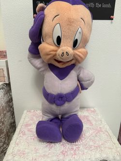 Nanco Purple Porky Pig Alien Plush Space Cadet Duck Dodgers 21"
