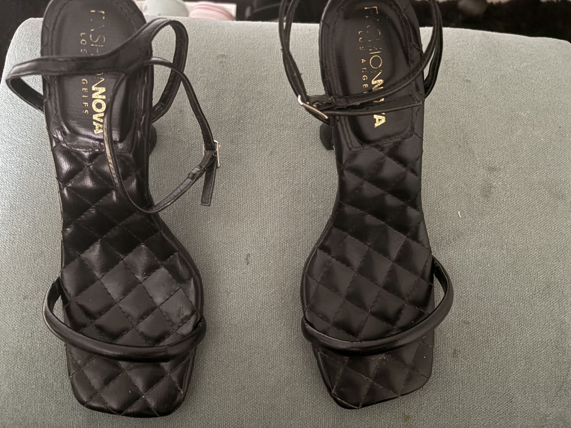 Black strap Heels