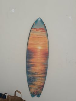 Decorative Surfboard Wall Art Sunset Ocean