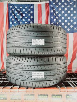🎁 2 USED TIRES 275/35ZR21 BRIDGESTONE ALENZA 001 ALL SEASON GRAND TOURING 275 35 21