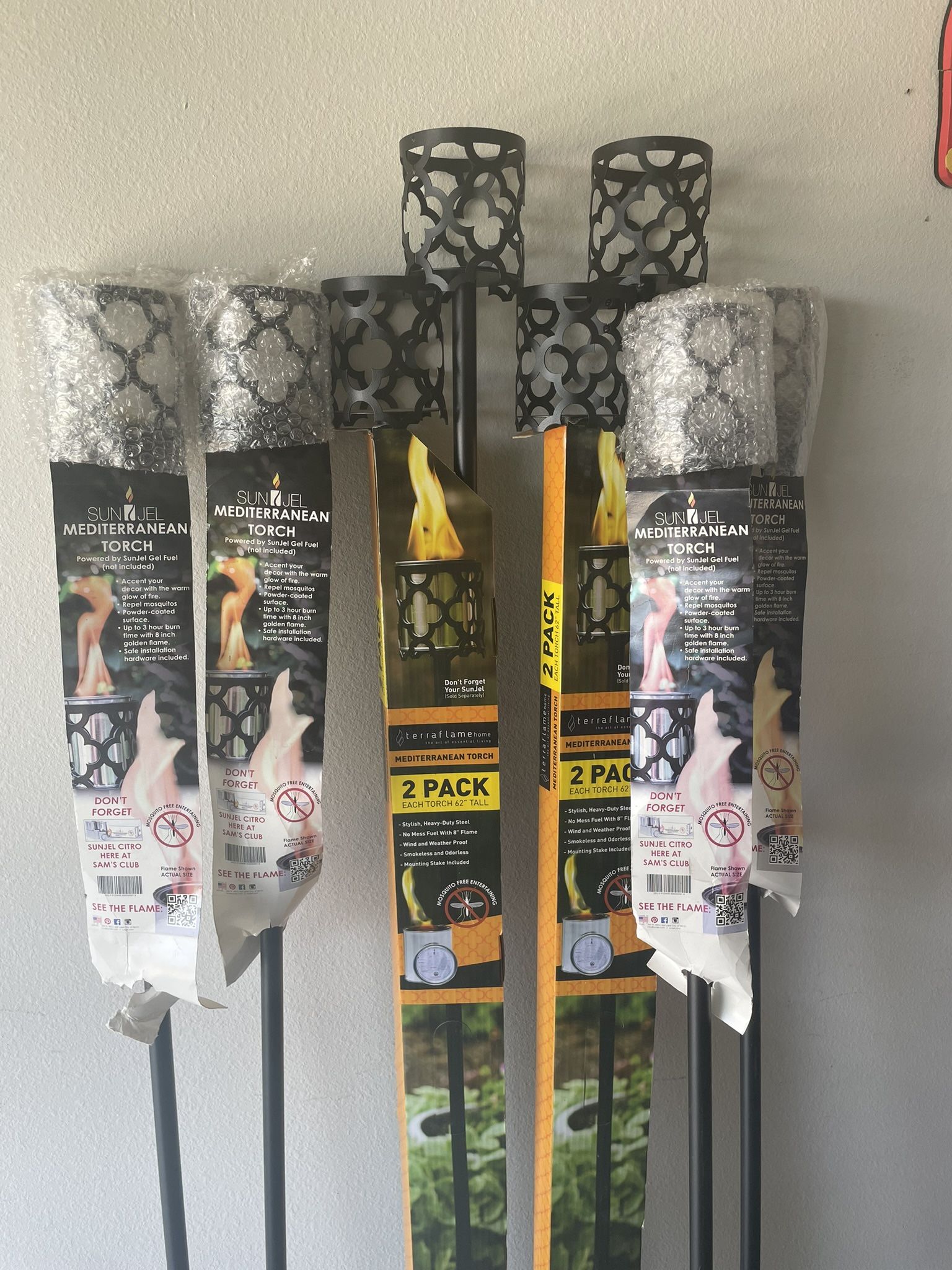 Terraflame 62” Torches Brand New Set Of 8 Lawn & Garden