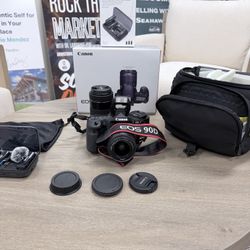 Cannon Eos 90d 32.5 MP DSLR Telephoto Triple Lens Set With Wireless Mic System + Carrier Bag