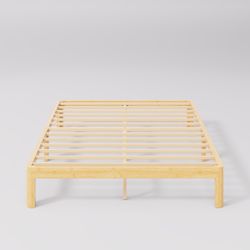 Amylia Solid Wood and Metal Heavy Duty Rayon from Bamboo iron Platform Full Bed Frame