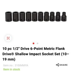 SnapOn Shallow impact socket Set (3/8-1”)