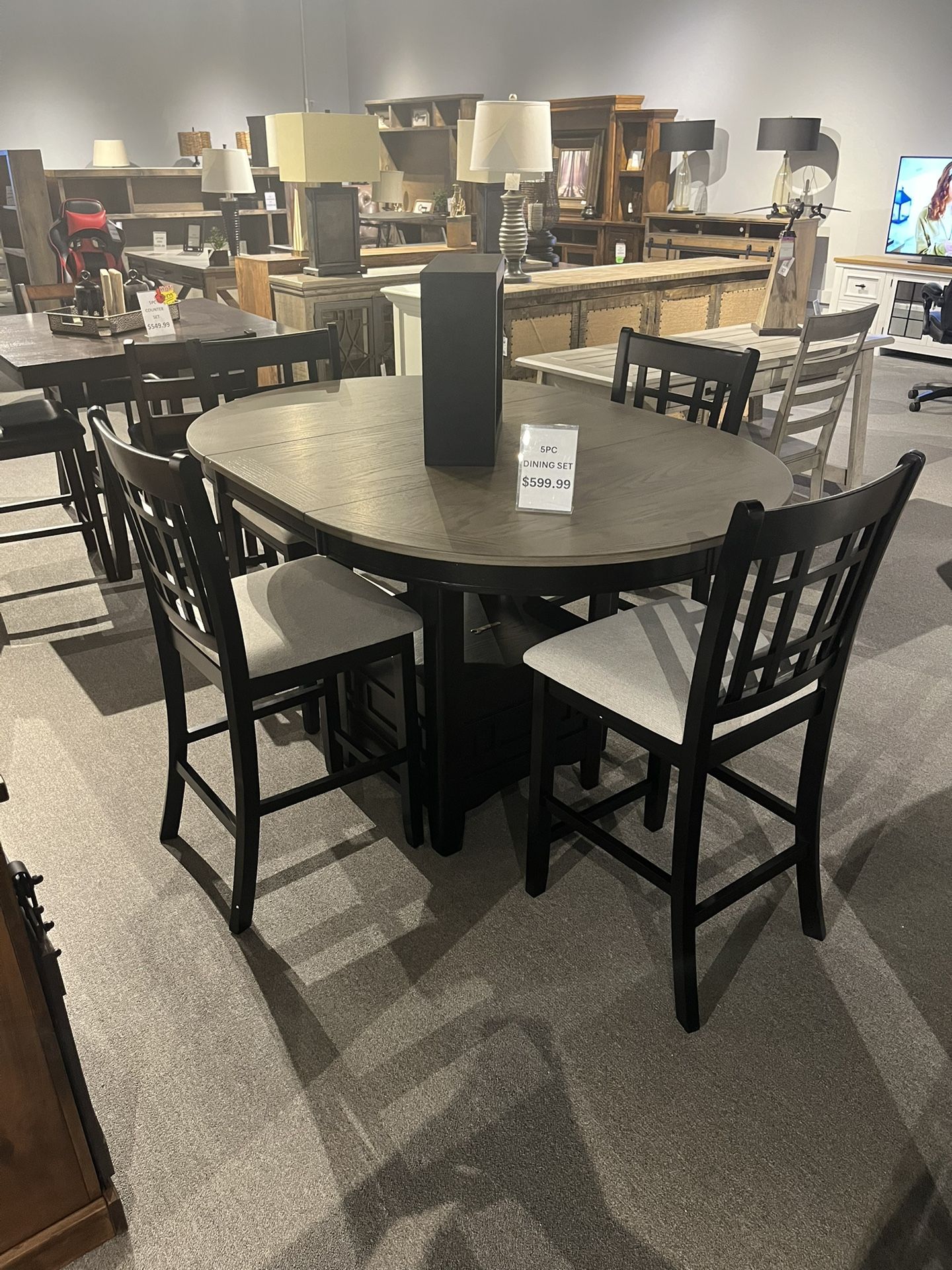 Black 5PC Counter Height Table Set
