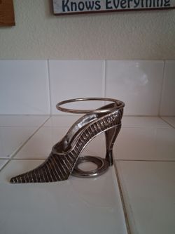 Candle Holder High Heel Metal Enamel Shoe
