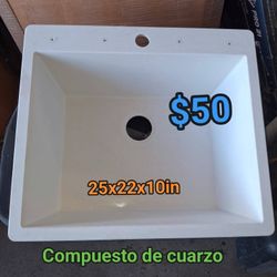 25x22x10in QUARTZ COMPOSITE KITCHEN SINK 