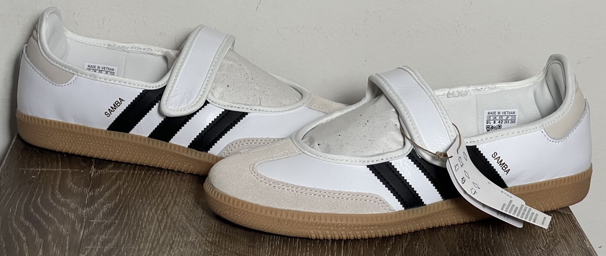 adidas Samba Jane White Black Gum W | Women’s Size 9.5 | JR1402 (2025) NEW