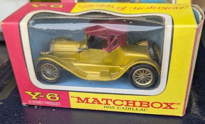 Vintage 1960's Lesney Matchbox 1913 Cadillac Y-6 Car In Original Box - Made In England