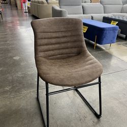 Brown Leather Dining Chairs Set of 2