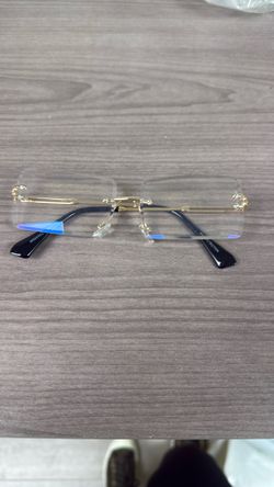 Rimless Rectangle Glasses Gold Frame