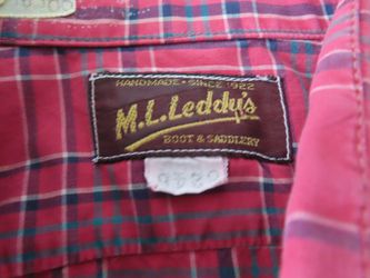 vintage M.L. LEDDY'S - Handmade Texas Western Plaid Shirt no size Thumbnail