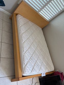 Full size wooden bed frame & Mattress