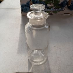 GLASS JAR WITH LID OLD