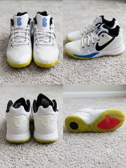 Nike Kyrie Flytrap Basketball Shoes - White / Blue / VoltSelling a clean pair of Nike Kyrie Flytrap basketball sneakers. Great mid-top performance sho