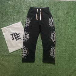 Black Mixed Emotion Eclipse RineStone Sweatpants