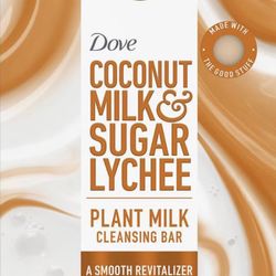 (8 pack )Dove Beauty Plant Based Bar Soap - Coconut Milk & Sugar Lychee 