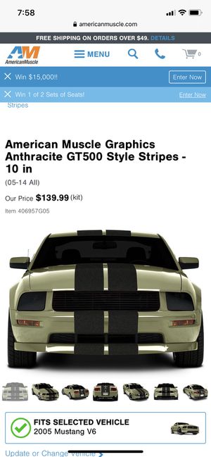 Photo 10 inch Vinyl Black Racing Stripes - Car Kit to fit ANY CAR BRAND NEW. NEW LOWER PRICE