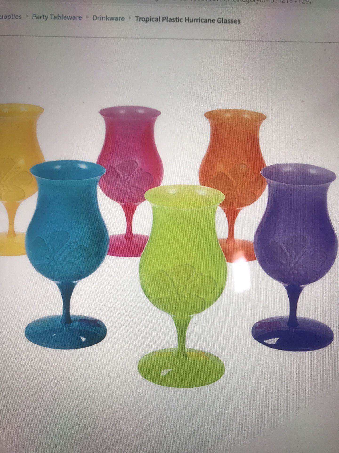 Carnival Punch Plastic Hurricane Glasses