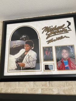 Michael Jackson thriller album signed custom framed