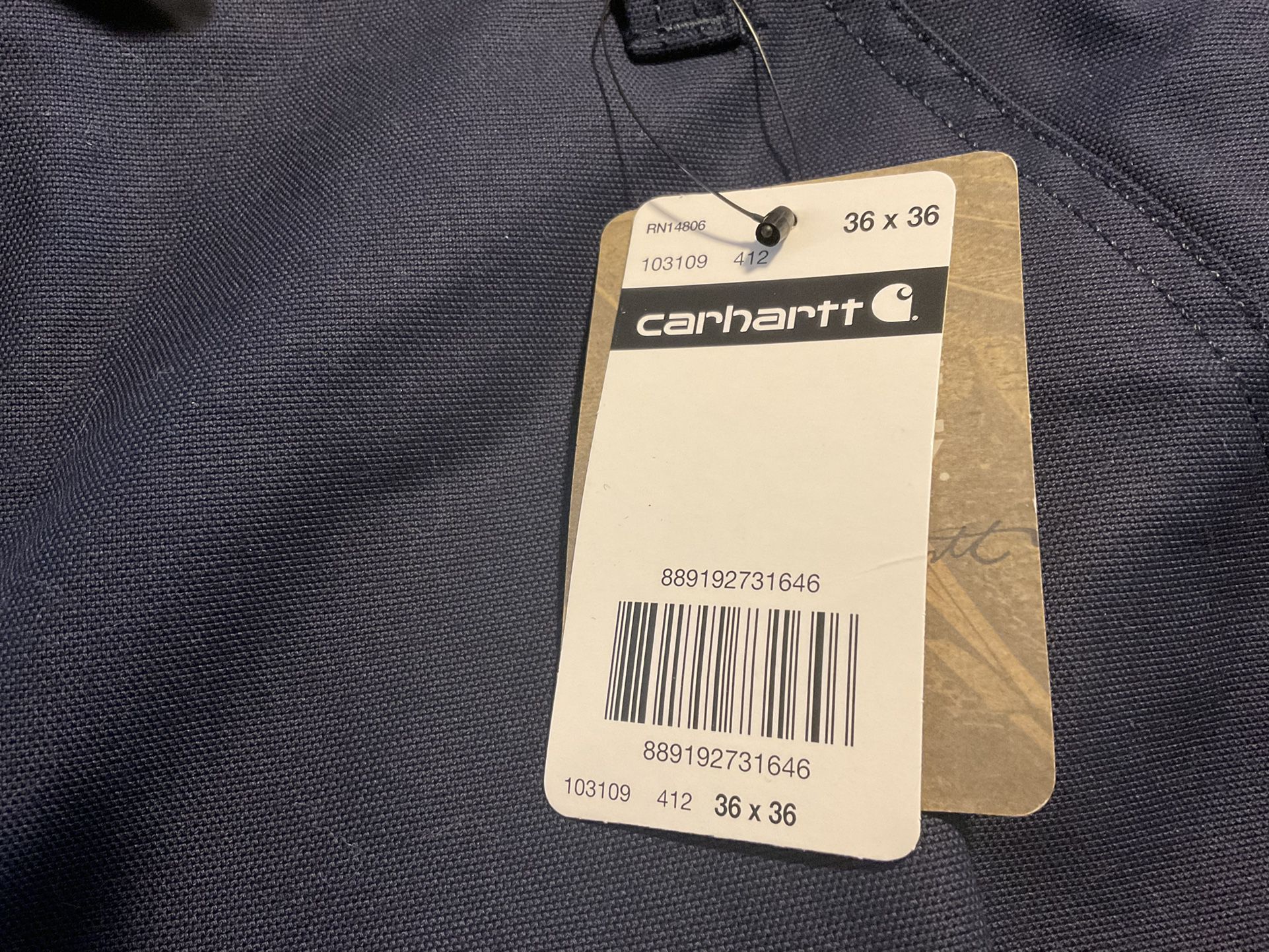 Carhartt Pants Men 36x36 Chino Relaxed Navy Blue Rugged Professional 103109 412