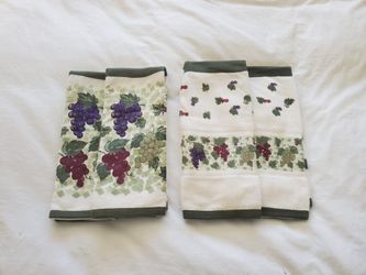 Kitchen Dish Towels (4) Grapes NEW