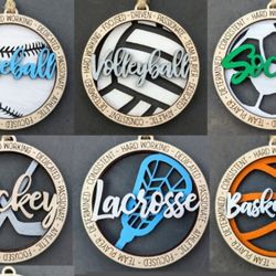 Custom Sports Ornaments/Earrings/Medallions