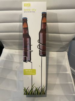 New Set Of 2 Brew Stix Bottle Holder Stakes