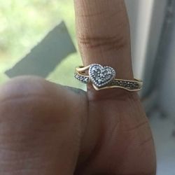 10kt Gold Heart Ring Diamond 