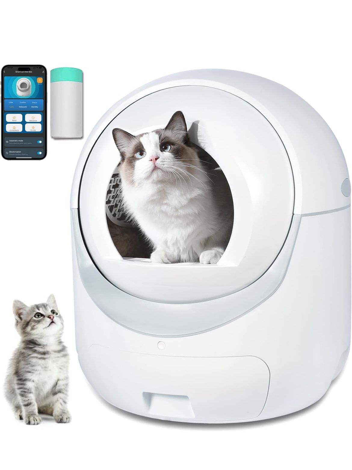 Automatic self cleaning litter box for cats