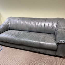 Green leather Couch