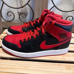 Nike Air Jordan 1 Mid Grade School Alternate Bred Sneakers DQ8423-060 Size 10.5