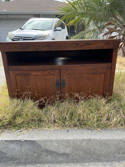 Free tv stand entertainment center hard wood