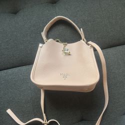 Pink Leather Purse With Shoulder Strap